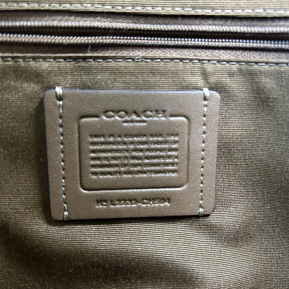 Coach Gallery Tote Brown Signature Canvas Leather Bag Excellent